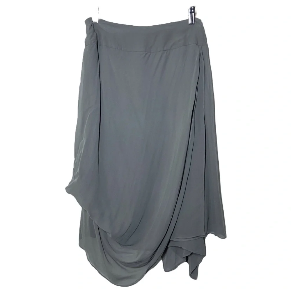 EILEEN FISHER Draped Silk Georgette Skirt - NWT - Picture 4 of 11